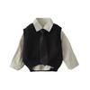 2026 New Baby Boy Spring/Autumn Outfit: Stylish Sweater Vest & Long Sleeve Three-Piece Set