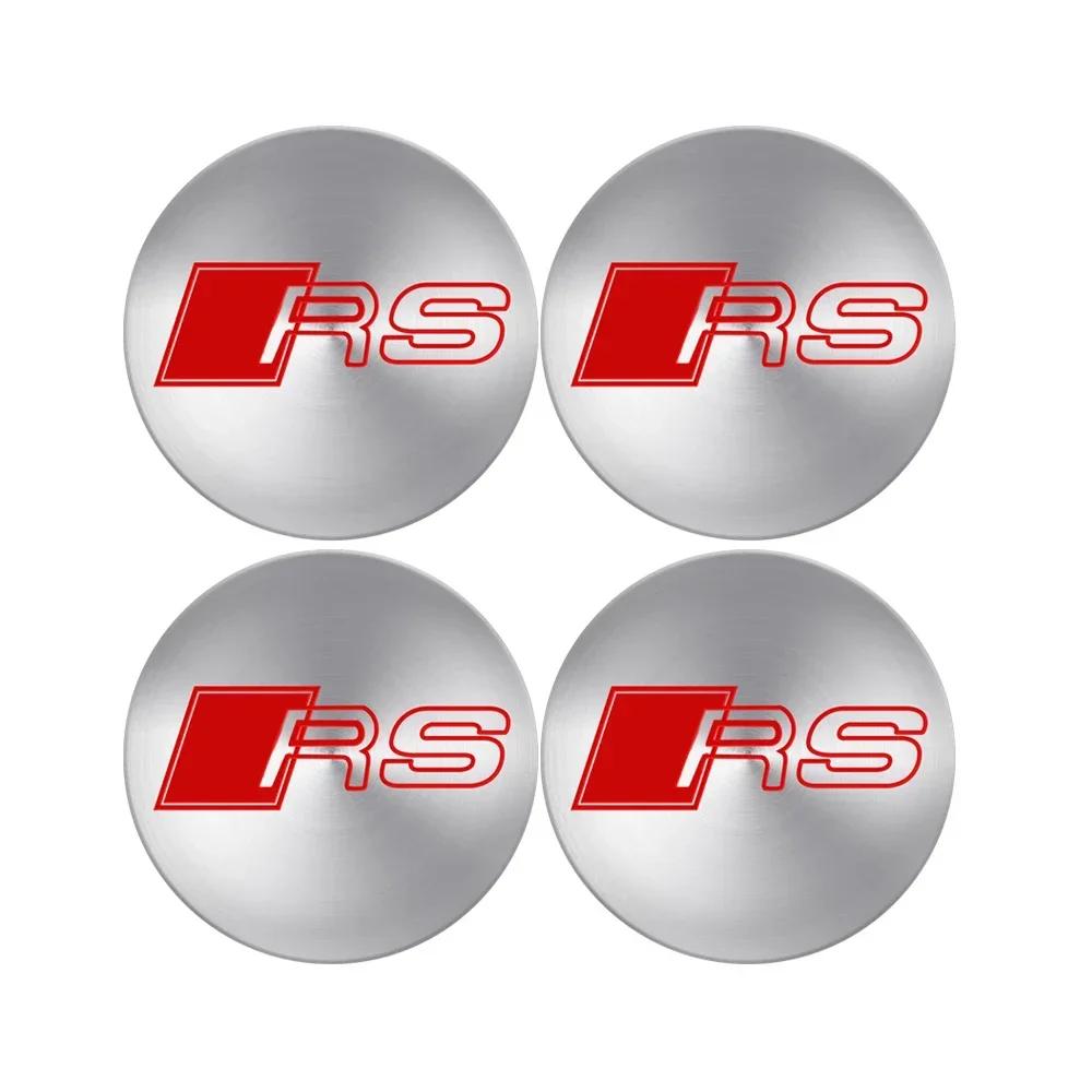 4PCS 65mm automobile hub center cover sticker is suitable for Audi ABT A3A4A5Q2 Q7 RSTT hub aluminum alloy modification sticker.