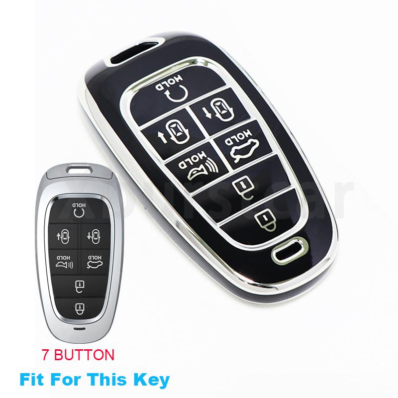 7 Buttons For Hyundai Nexo Tucson Sonata  Grandeur  Sonata Limited Sonata Sel Ev 6 Ev 8 Ioniq 5 Tpu Car Key Case Cover