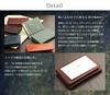 Suport pentru cărți de vizită din piele cerată vintage, fabricat în Japonia, maro închis [Abies]