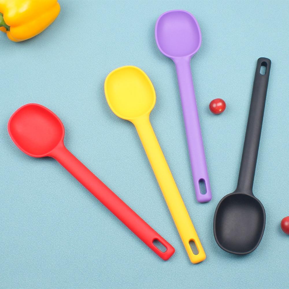 Large Size Soup Spoon High Temperature Resistant Seasoning Spoon Silicone Stirring Spoon  Ice Cream