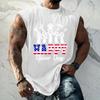 Men's Sleeveless Casual Tank Top Loose Fit Muscle Shirt Labor Day Print Crew Neck Comfortable Summer Workout Apparel