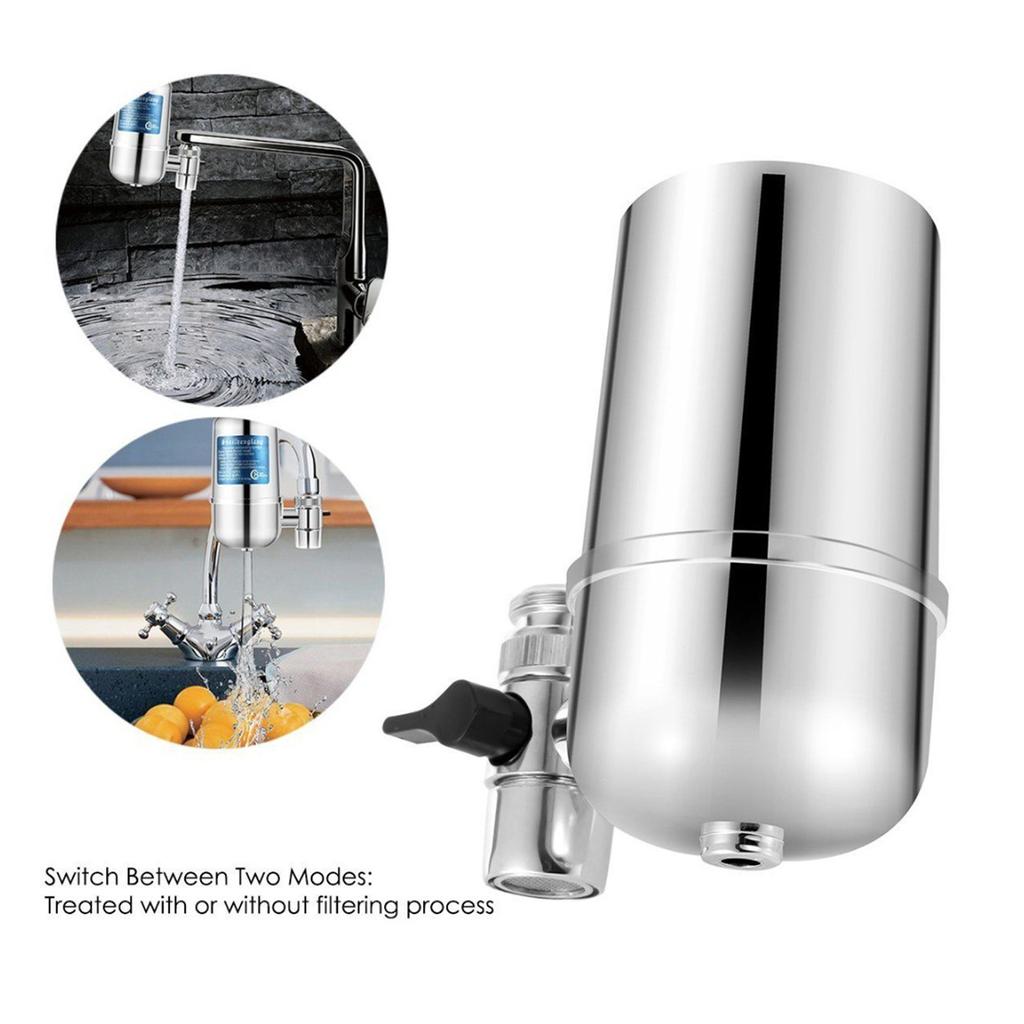 Faucet Water Filter with 8-layer Cartridge Tap Water Purifier Filtration System Dual Output Water
