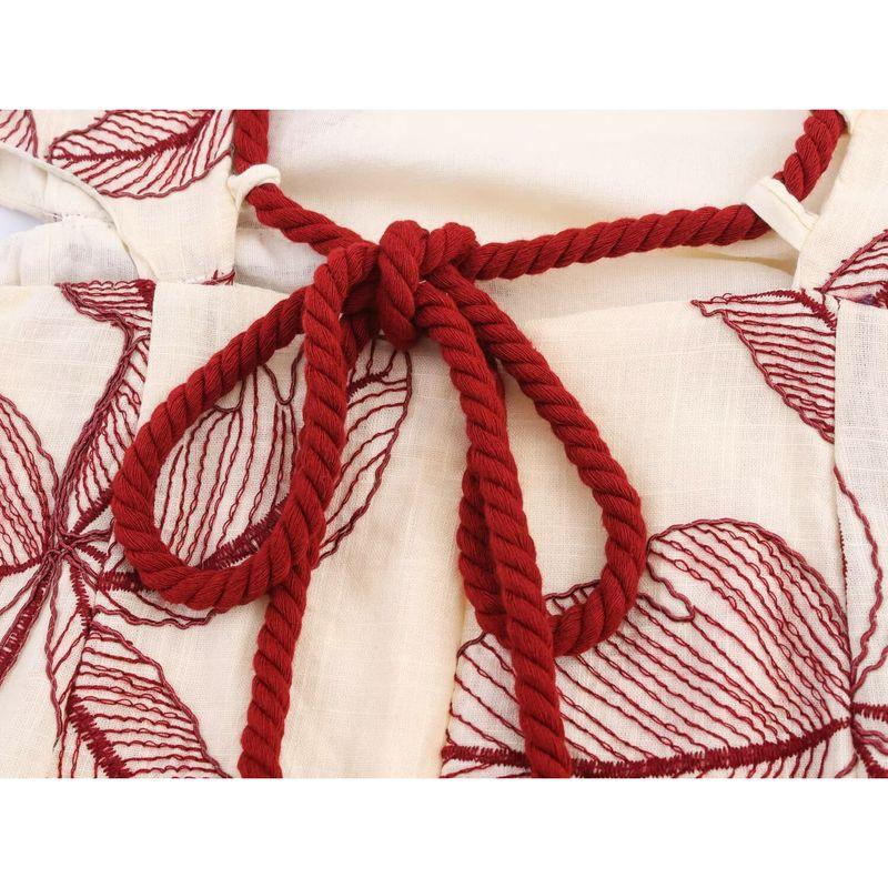 Kaslead New Women Clothes Western Style Fashion Hollow Embroidery Midi Dress 8170901