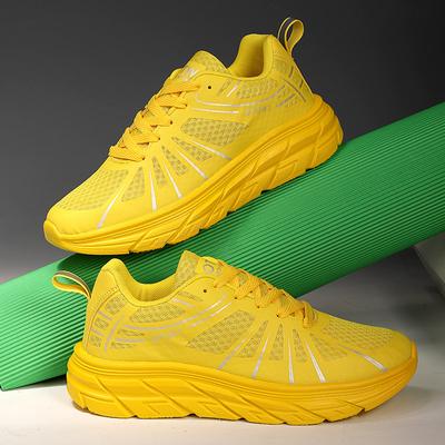 Sommer Neue Gelbe Plateau-Sneaker Mann Bequemes Mesh Atmungsaktive Herren Freizeitschuhe Leichte Outdoor Laufschuhe Für Männer