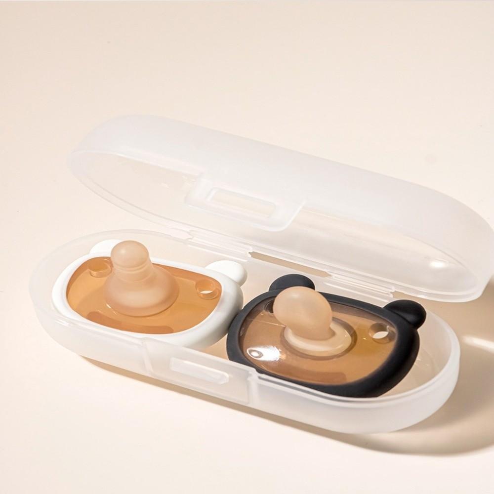 2pcs Cute Little Bear Newborn Silicone Pacifier Soft Touch Baby Nipple  Baby Shower Gift