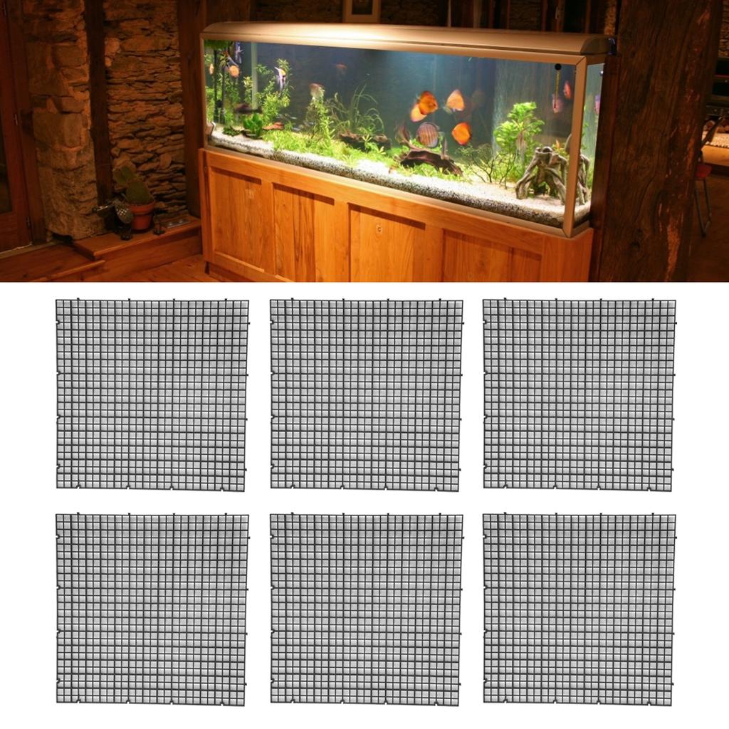 6Pcs Aquarium Fish Tank Isolation Bottom Filter Grid Plate Dividers Crate Cutting Splicing