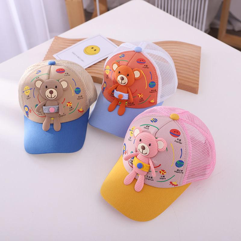 Childrens Cartoon Bear Baseball Cap With Wide Brim For Sun Protection Summer Wear