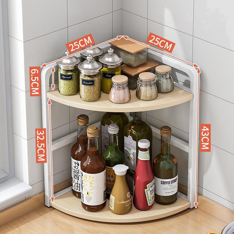 Corner Kitchen Storage Rack - Triangle Seasoning Organizer