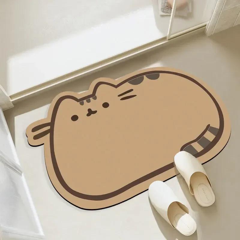 Creative Cartoon Cat Diatom Mat Soft Bathroom Mat Quick-drying Non-slip Super Absorbent Shower Floor Carpet Home Decoration