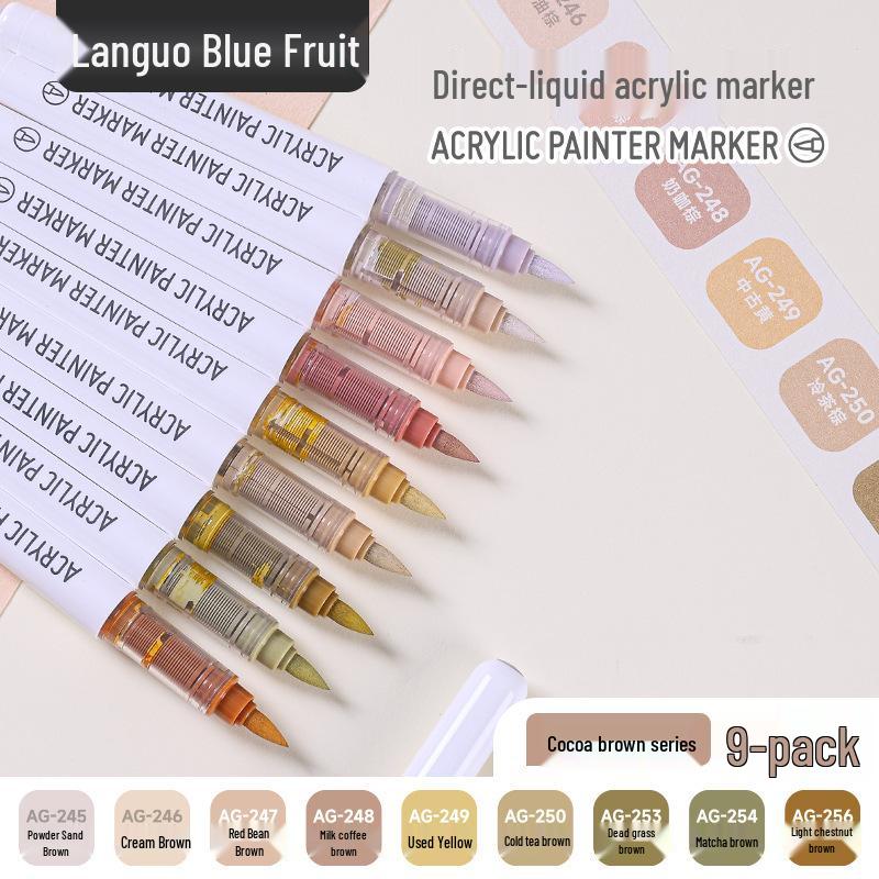 Blue Fruit Liquid Acrylic Brush Markers - Student Art Set
