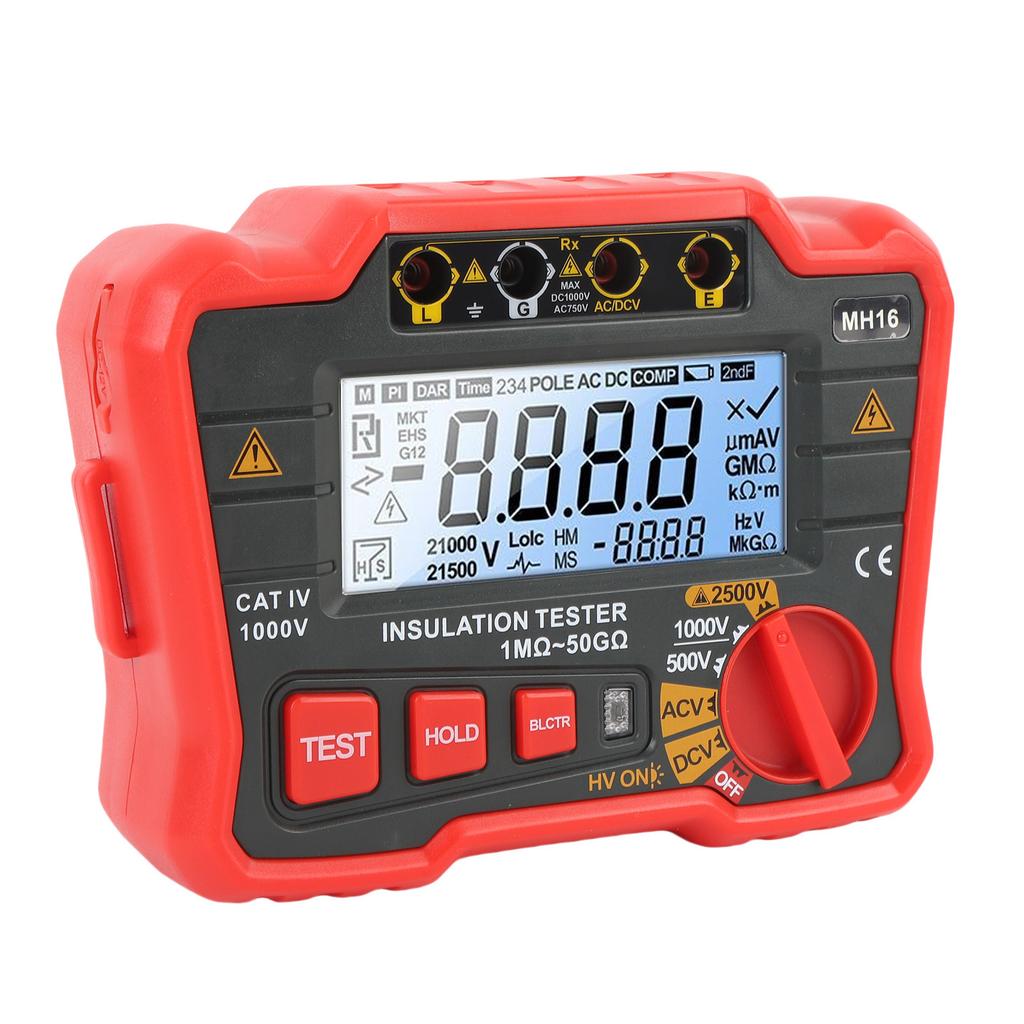 Tester digital de rezistență de izolație Megohmmetru de înaltă precizie 2500V Tester de rezistență de înaltă tensiune pentru