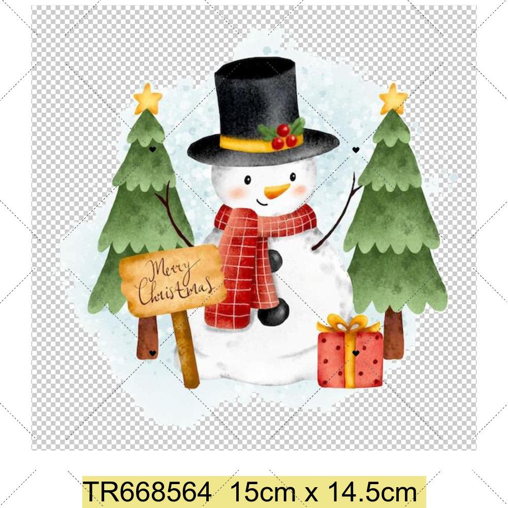 Santa Claus Christmas Tree and Reindeer Heat Transfer Sticker DIY Clothing Sewing Supplies Christmas Short Sleeves Patches