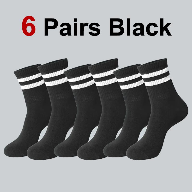 6/10/20 Pairs Men Women Striped Socks Fashion Color Soft Comfortable Sweat Absorbing Breathable Lovers Sports Style Casual Socks