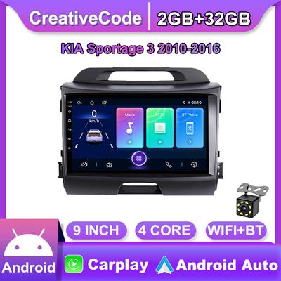 Autoradio Android 9 pouces, Carplay, lecteur vidéo multimédia, Navigation GPS, WIFI, 2 + 32 go, pour KIA Sportage 3 2010 – 2016