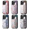 Painted Left and Right Zippered Wallet Case for iPhone 15 14 Plus 13 12 11 Pro Max XSMax for Samsung S23 S22 S21 S20 Ultra Plus S21 FE A14 A54 A13 A53