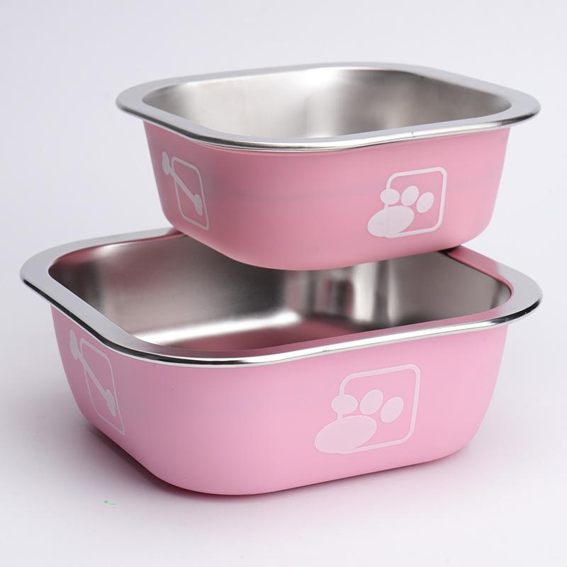 Dog Bowl Stainless Steel Cat Bowl Anti-tip Anti-slip Dog Rice Bowl Cat Drinking Water Pet Bowl Large-capacity Pet Feeder