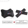 BBKE3 Car Seat Neck Pillow Headrest Rest Cushion Seat Belt Shoulder Pad For BMW M Performance E46 E90 E60 F10 F30 E39 E36 F20 Sticker