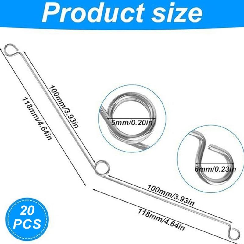 20Pcs Sturdy Stainless Steel Materials Spring Clip Convenient for Efficient Recessed Light and Fan Covers Mounting