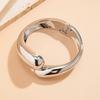 Cold wind irregular water drop opening ring, fashionable texture flower pearl ring Ring