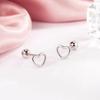 Silver Color Clover Zircon Stud Earrings for Women Sweet Exquisite Screw-Back Ear Piercing Jewelry Birthday Party Gifts
