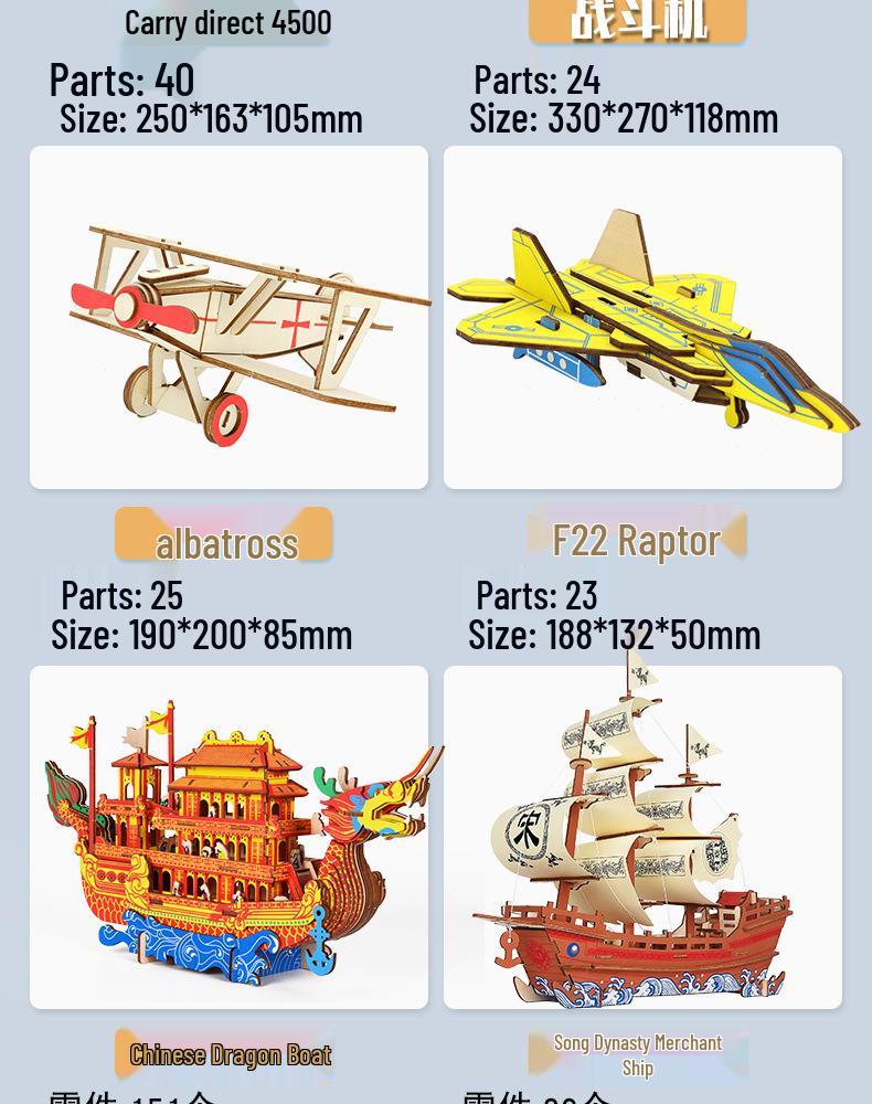 European Wooden Camper Van Jigsaw Puzzle - 3D DIY Assembly Car Model for Children