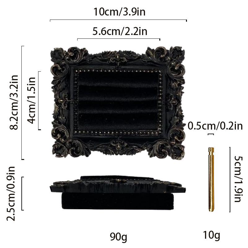 Victorian Style Black & Gold Frame Earrings, Ring, and Jewelry Holder Display
