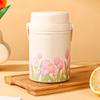 With Foldable Spoon Thermos Breakfast Cup Tulip Pattern Vacuum Cup Insulated Soup Can  School