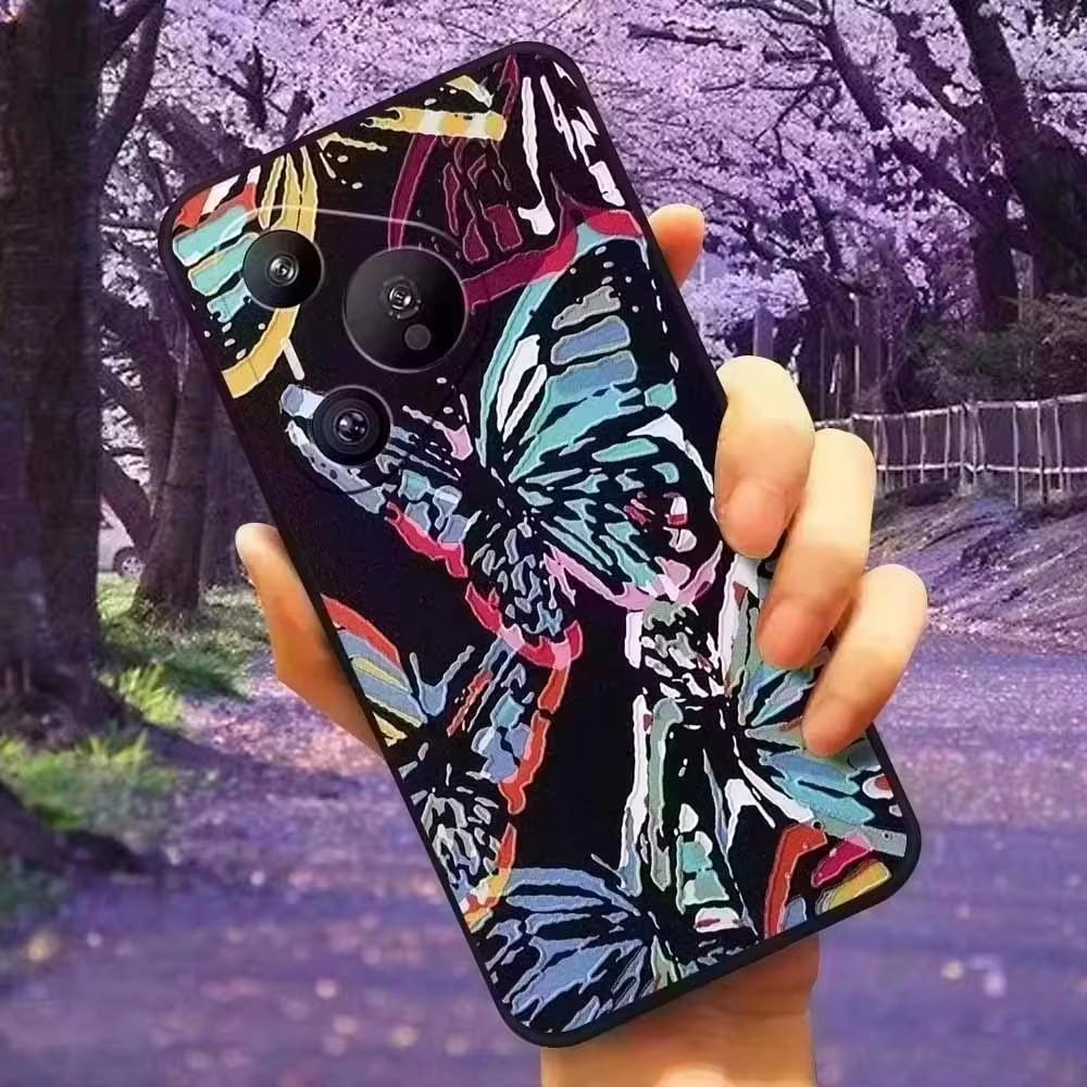 For Vivo Y33 / Y35 / Y36 Case 3D Flower Relief Silicone Emboss Back Covers for Vivo Y36 4G Case VivoY36 Printed Soft Cartoon