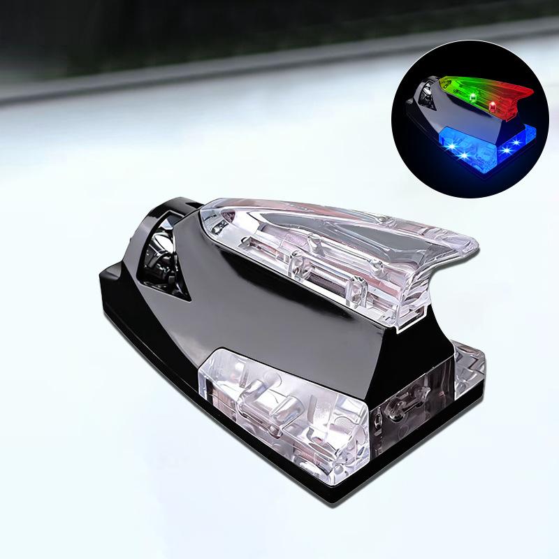 Universal Car Roof Car Truck Wind Powered Led Light Roof Light Fin Auto Safe Warning Lamp Colorful Flash Wind Antenna Lamp