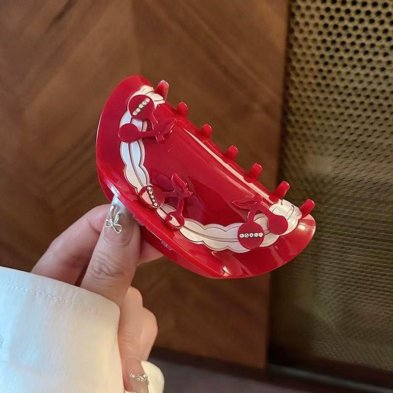 

1 шт. Милая и милая заколка для волос с вишней из ацетата для девочек, Ощущение высокого класса, Заколка для волос полупучок , Корейские аксессуары для волос