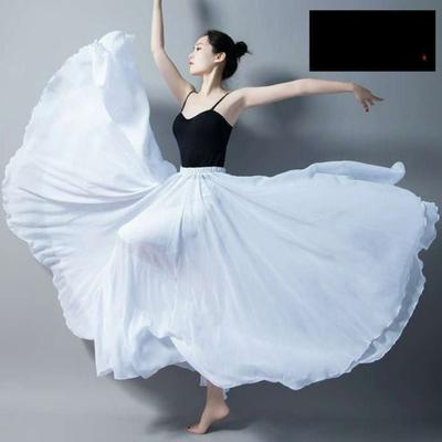 Falda de Gasa Oversize de 720 grados, Gran Plaza Roja Danza, Falda de Danza Folclórica, Falda de Baile Fina