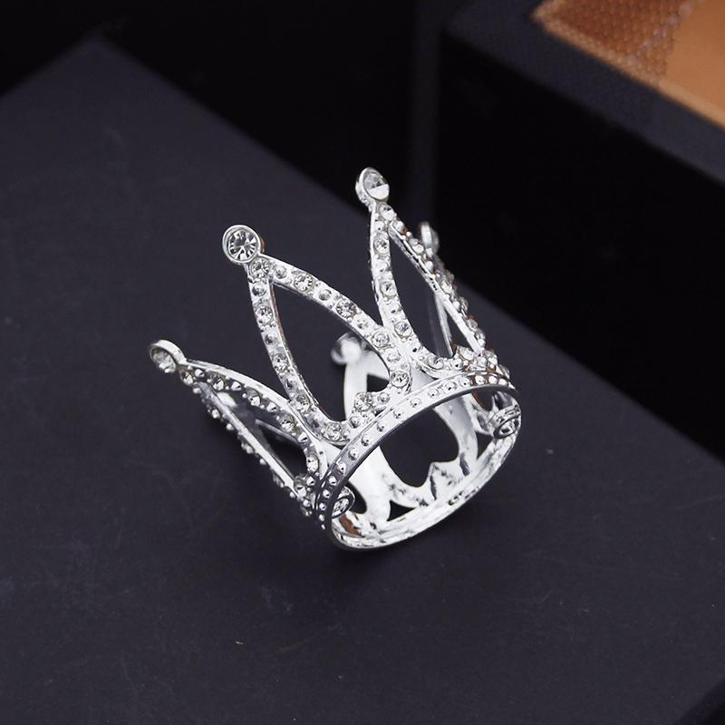 Rhinestone Pearls Metal Crown for Boys Girls Baby Birthday Prom Mini Tiaras Hair Jewelry Cake Crowns Ornaments Party Accessories