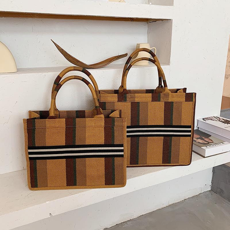 

New Fashionable Large-capacity Tote Bag Women s Striped Casual Underarm Bag Versatile Handbag Small