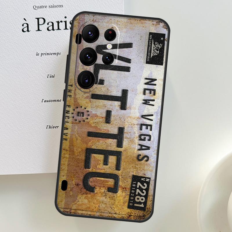 Retro License Plate Number Case For Samsung Galaxy S26 Ultra S25 S23 S22 S21 S24 Ultra S10 S20 Plus S25 FE Phone Cover