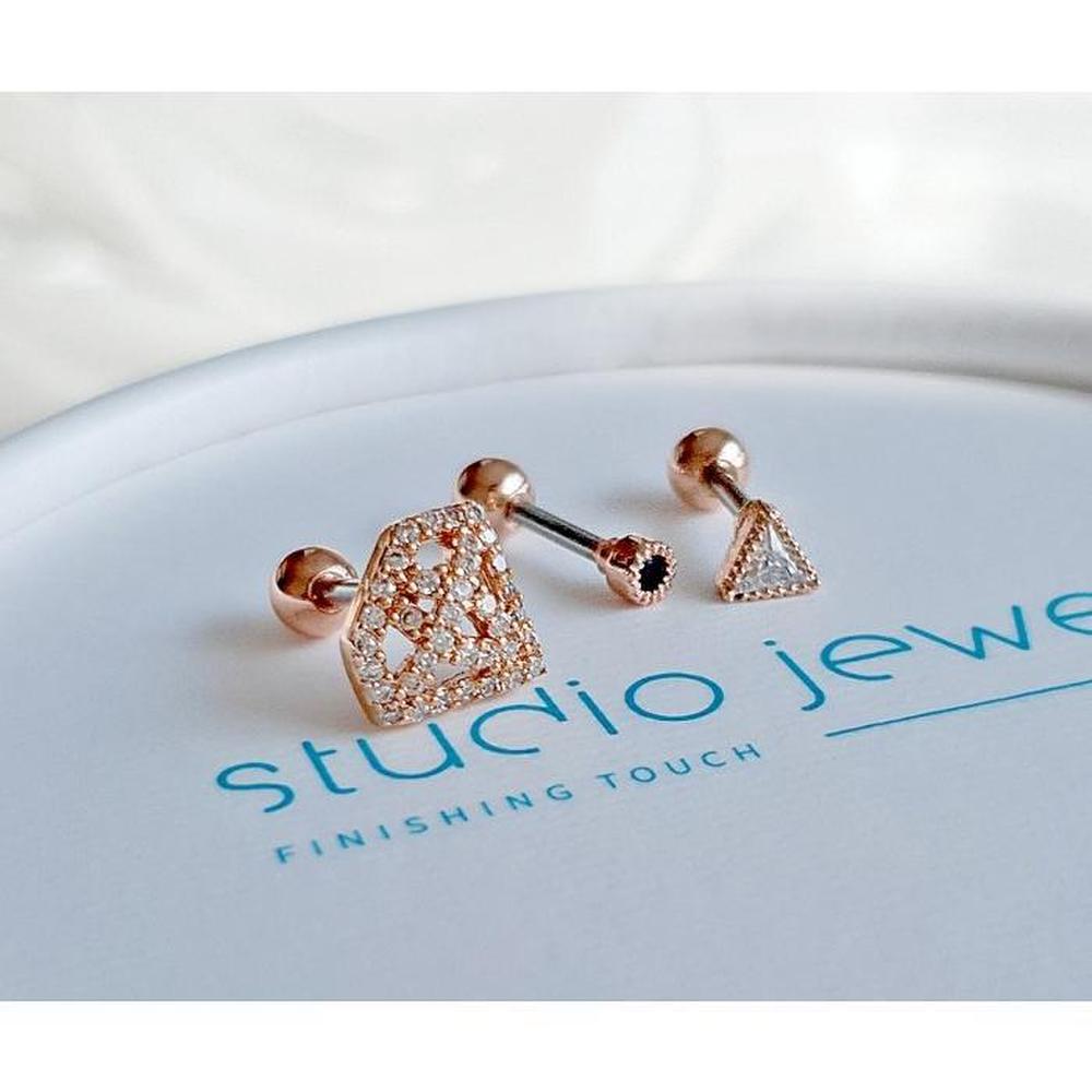 1+1+1 Diamond Cubic Piercing 3-Piece Set (S5185205)