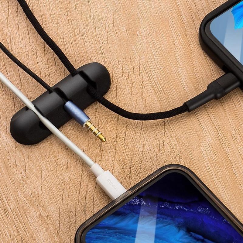 3Pcs Usb Cable Clip Winder Organizer Round Charger Cord Clips Desk Tidy Management Wire Adhesive Holder Clamp In Home Office