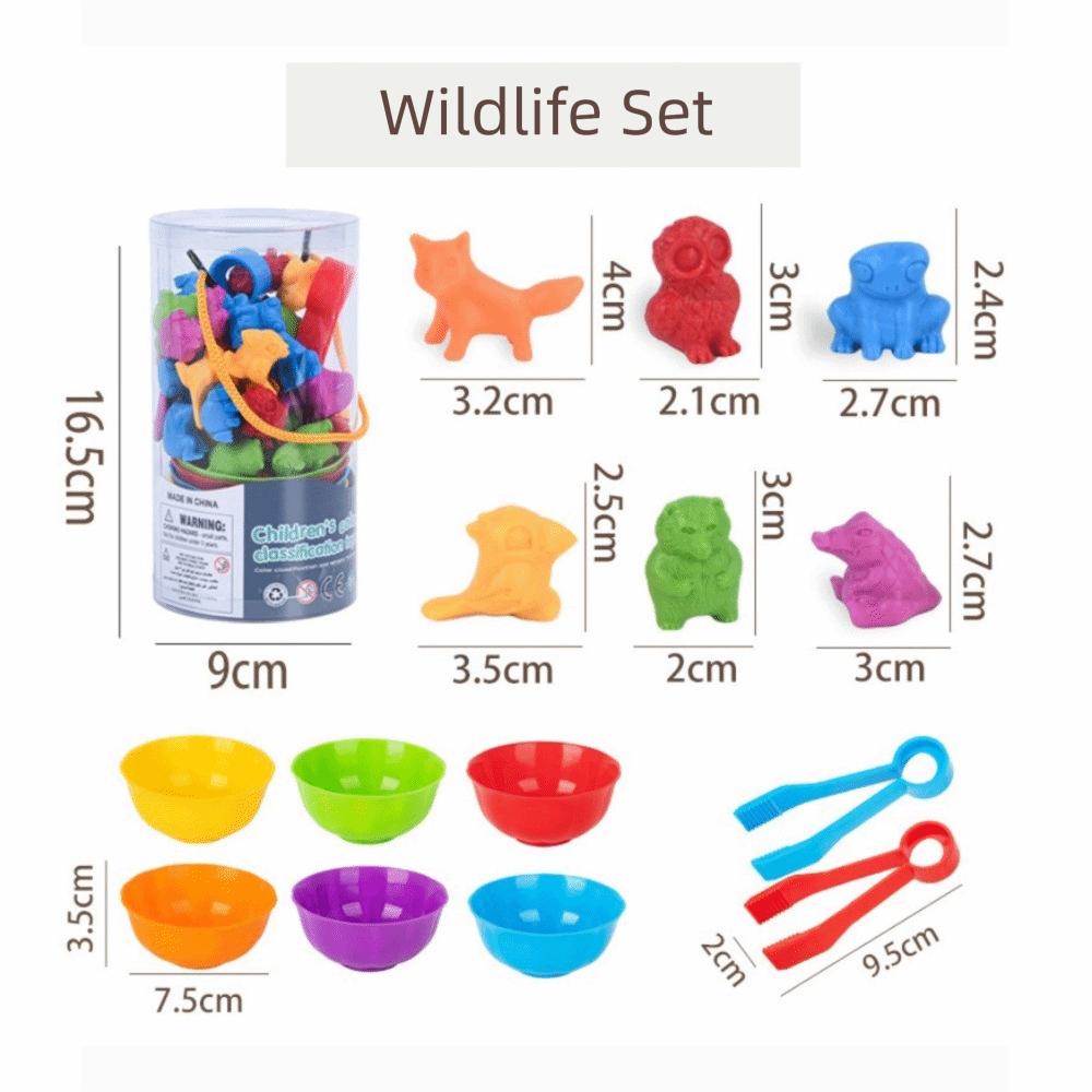 Multiple Colors Rainbow Counting Toy Bear & Dinosaur Shapes Classification Toy  Family Play