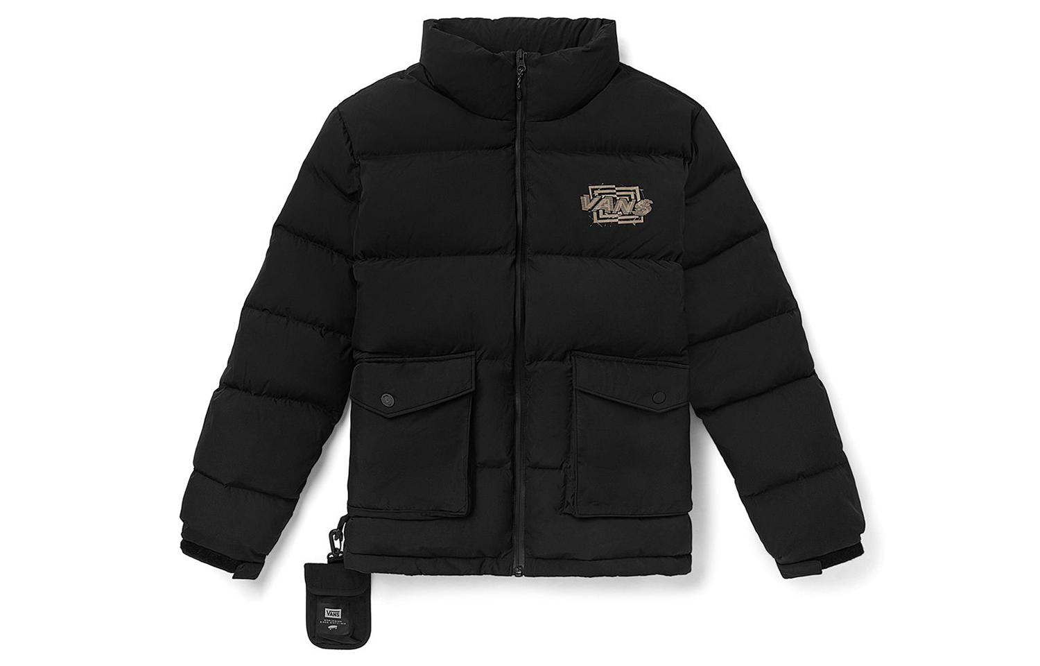 Vans Down Jackets Unisex Black Stand Collar Thickened Other VN0A5H7SBLK M
