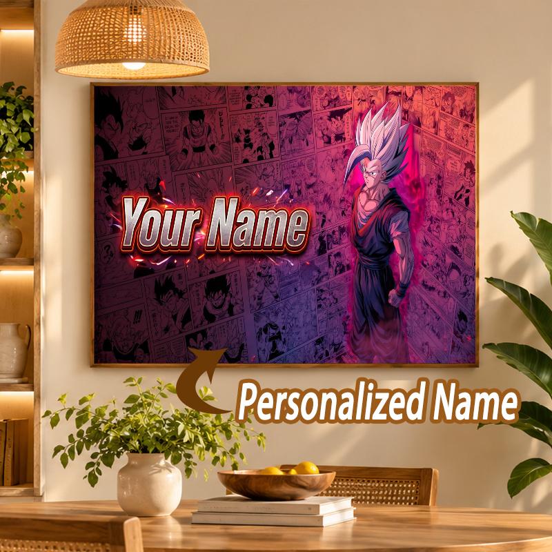 Dragon Ball Gohan Custom Name Diamond Painting Personalized 5D Full Drill DIY Diamond Art Home Decor