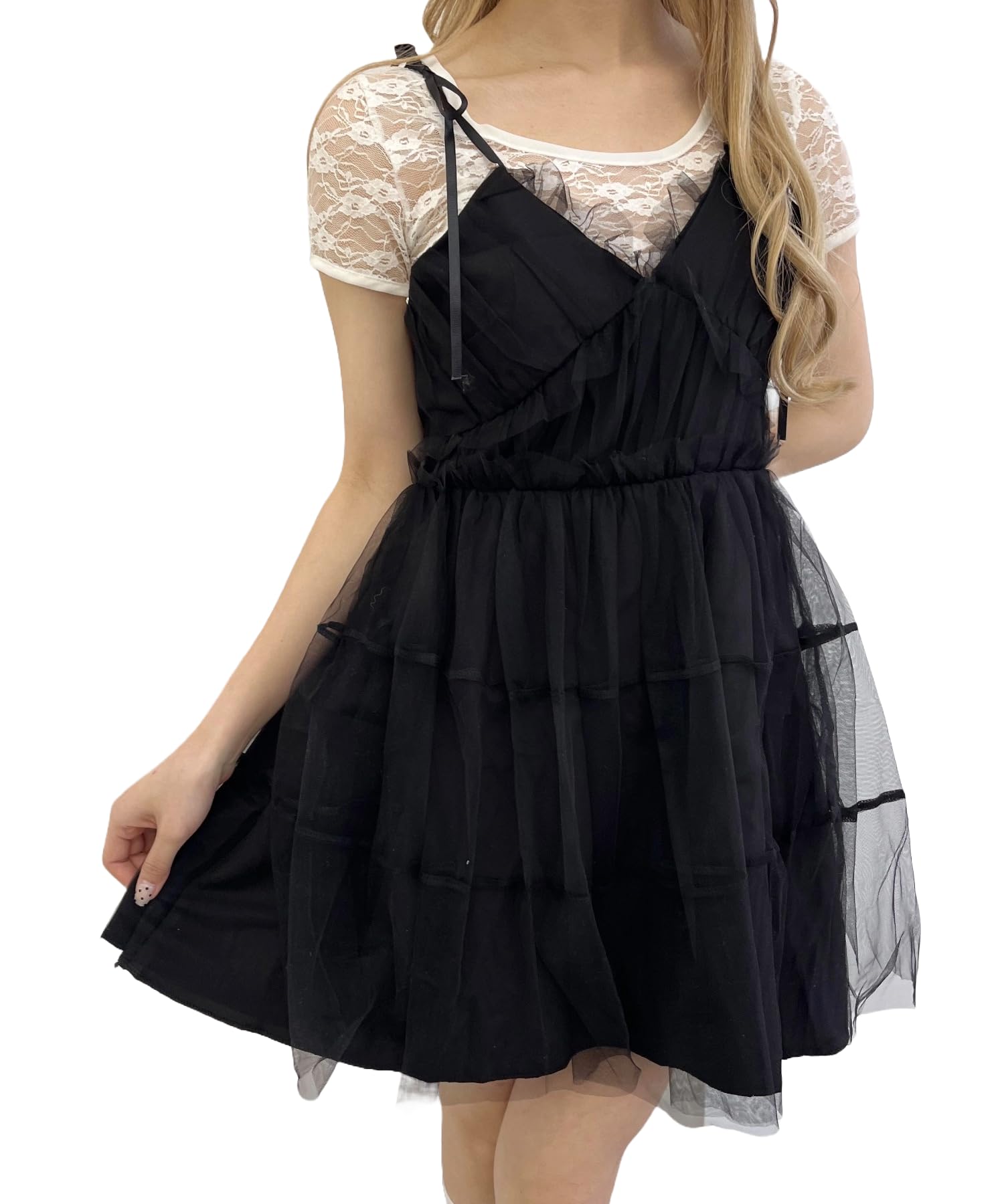 

WEGO PHILLY Пышное тюлевое платье-комбинация девчачьего размера черного цвета, повседневное, весна/лето/осень, женское, F, чёрный