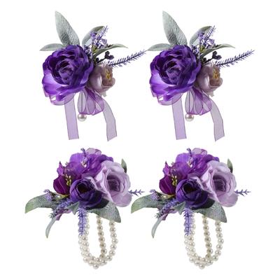 Elegant Silk Floral Arrangements Brooch/ Wrist Flower For Wedding Bridesmaid Bridal Party Decoration