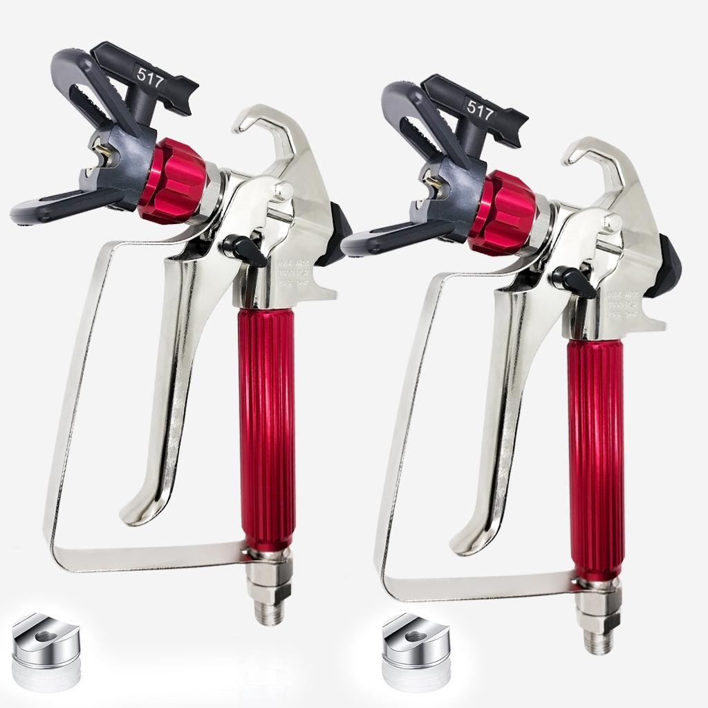 1 Set Airless-Farbspritzpistole mit 517 Düse, Handdrehbare Düsen-Schutzabdeckung - Einfach zu bedienen