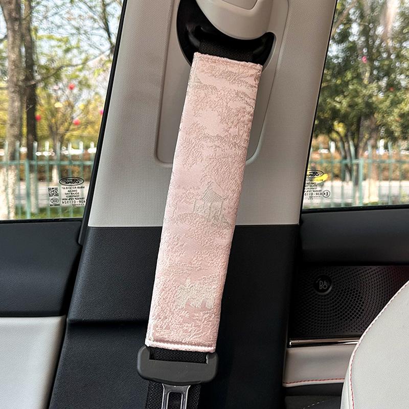 New car headrest waist rest new Chinese creative car decorative throw pillow bow streamer car cushion