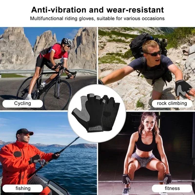 Rukavice bez prstů do posilovny pro muže a ženy, cyklistické rukavice, sportovní fitness, motocyklové, horské, protiskluzové rukavice, příslušenství pro jízdní kola