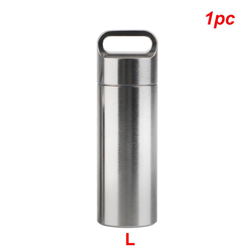 S M L Pill Storage Box Metal Phial Pill Case Portable For Firstaid Camping Pendant Medicine Boxes Waterproof Stainless Steel