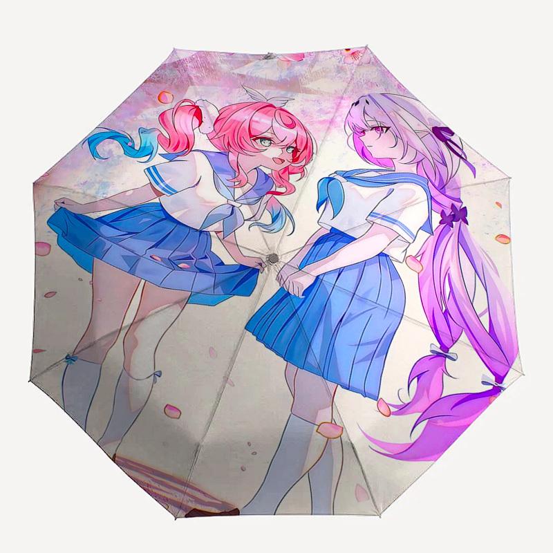 1pc Outdoor Umbrella with Anime Characters, Automatic Opening/Closing, Portable 3-Fold Design, 8-Rib Iron Frame, Perfect Gift for Fans, Travelers