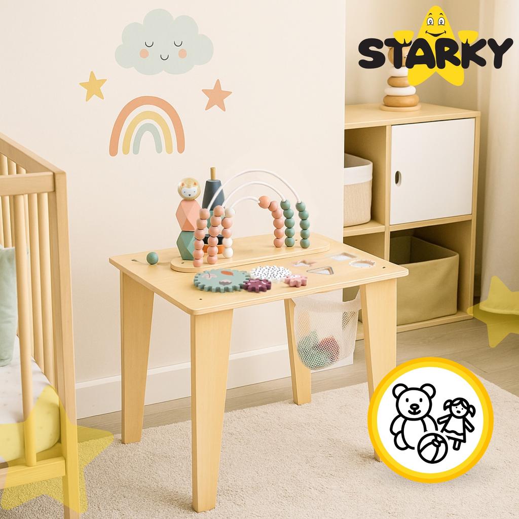 Multifunctional wooden Montessori manipulative educational table, fox