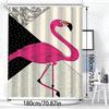 1pc High Quality Flamingo Shower Curtain - Modern Nordic Minimalist Cartoon Design with Geometric Patterns, Vibrant Pink & Black