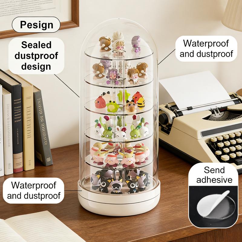 Transparent Rotating Box Display Box - Multi-Layer Large Capacity Storage With Cover, Desktop Shelf For Hand Models
